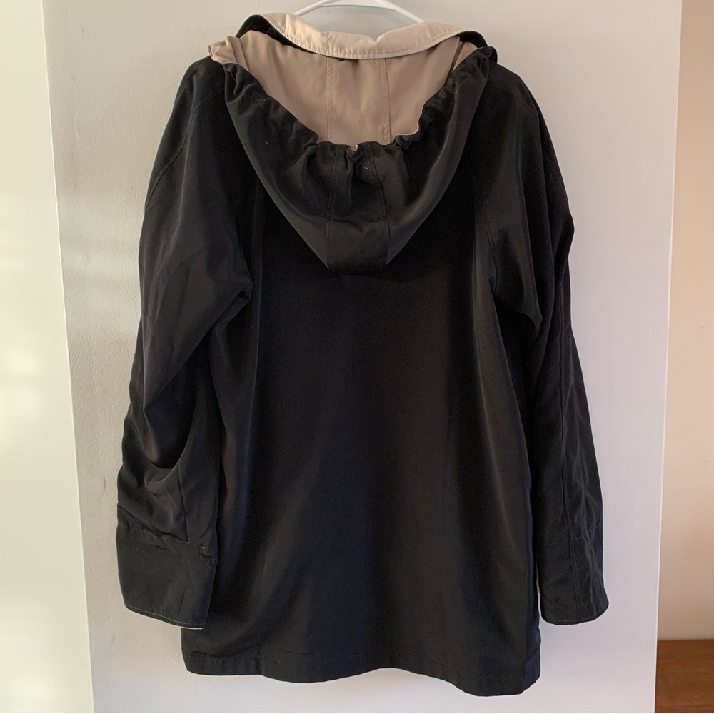 Black Spring Jacket Size Small Removable Hood Outbrook Mid Length Long Sleeve - Picture 6 of 7